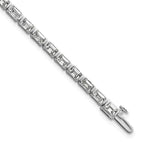 14k White Gold 7 1/2 carat Lab Grown Diamond VS+ F+ Complete Emerald Bezel Set Tennis Bracelet - Sophia Jewelers