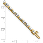 14k 7 1/2 carat Certified Lab Grown Diamond VS+ F+ Complete Emerald Bezel Set Tennis Bracelet - Sophia Jewelers