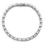 14k White Gold 10 carat Lab Grown Diamond VS+ F+ Complete Emerald Bezel Set Tennis Bracelet - Sophia Jewelers