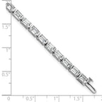 14k White Gold 10 carat Lab Grown Diamond VS+ F+ Complete Emerald Bezel Set Tennis Bracelet - Sophia Jewelers