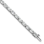14k White Gold 10 carat Lab Grown Diamond VS/SI+ G+ Complete Emerald Bezel Set Tennis Bracelet - Sophia Jewelers
