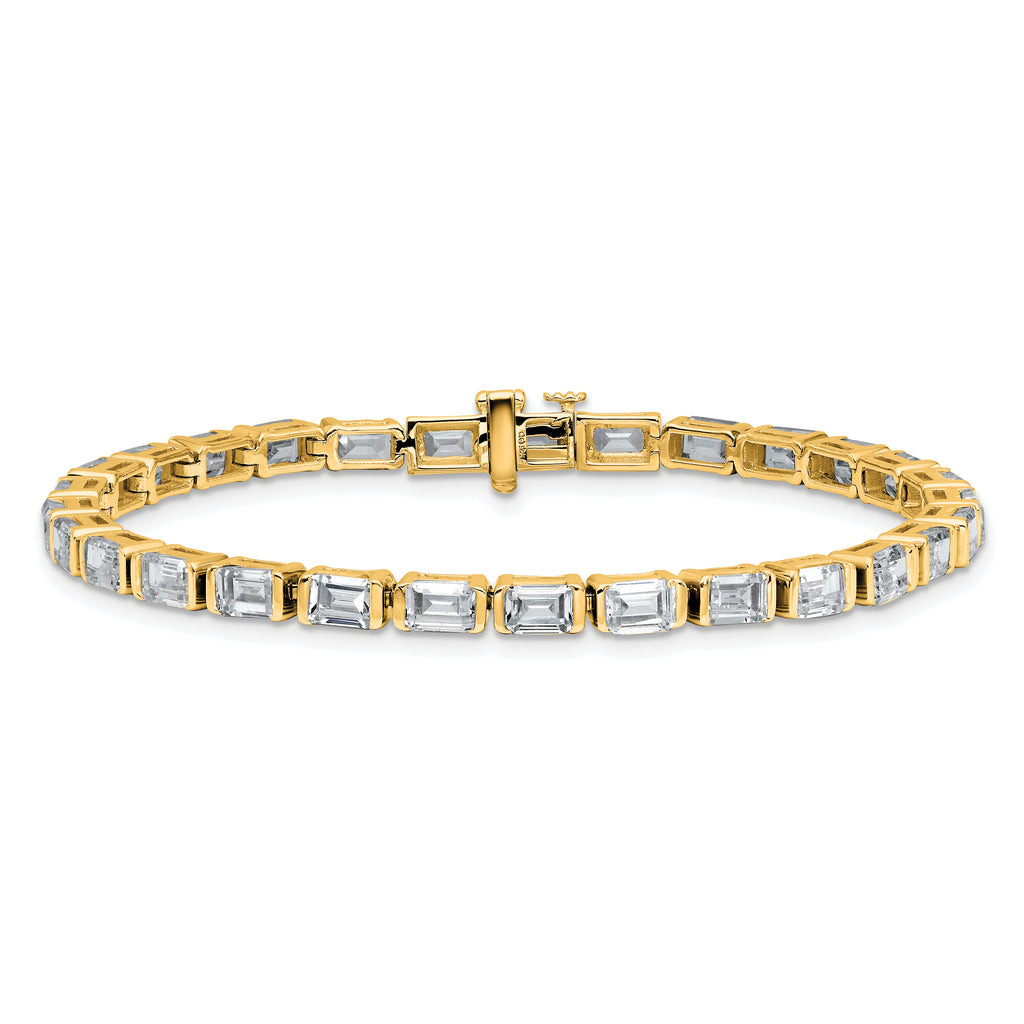 14k 10 carat Certified Lab Grown Diamond VS/SI+ G+ Complete Emerald Bezel Set Tennis Bracelet - Sophia Jewelers