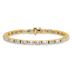 14k 10 carat Certified Lab Grown Diamond VS+ F+ Complete Emerald Bezel Set Tennis Bracelet - Sophia Jewelers