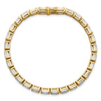 14k 10 carat Lab Grown Diamond VS+ F+ Complete Emerald Bezel Set Tennis Bracelet - Sophia Jewelers