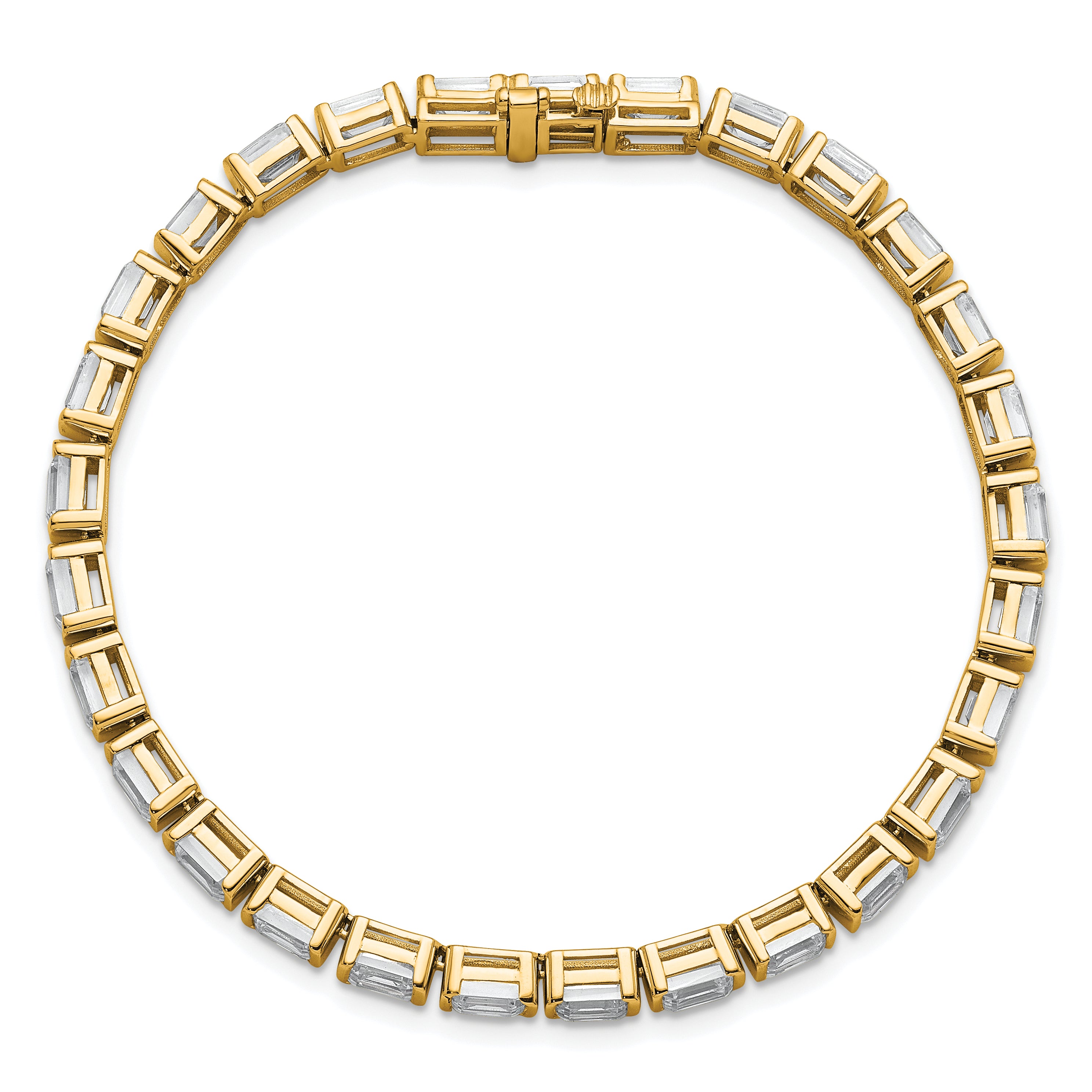 14k 10 carat Lab Grown Diamond VS+ F+ Complete Emerald Bezel Set Tennis Bracelet - Sophia Jewelers
