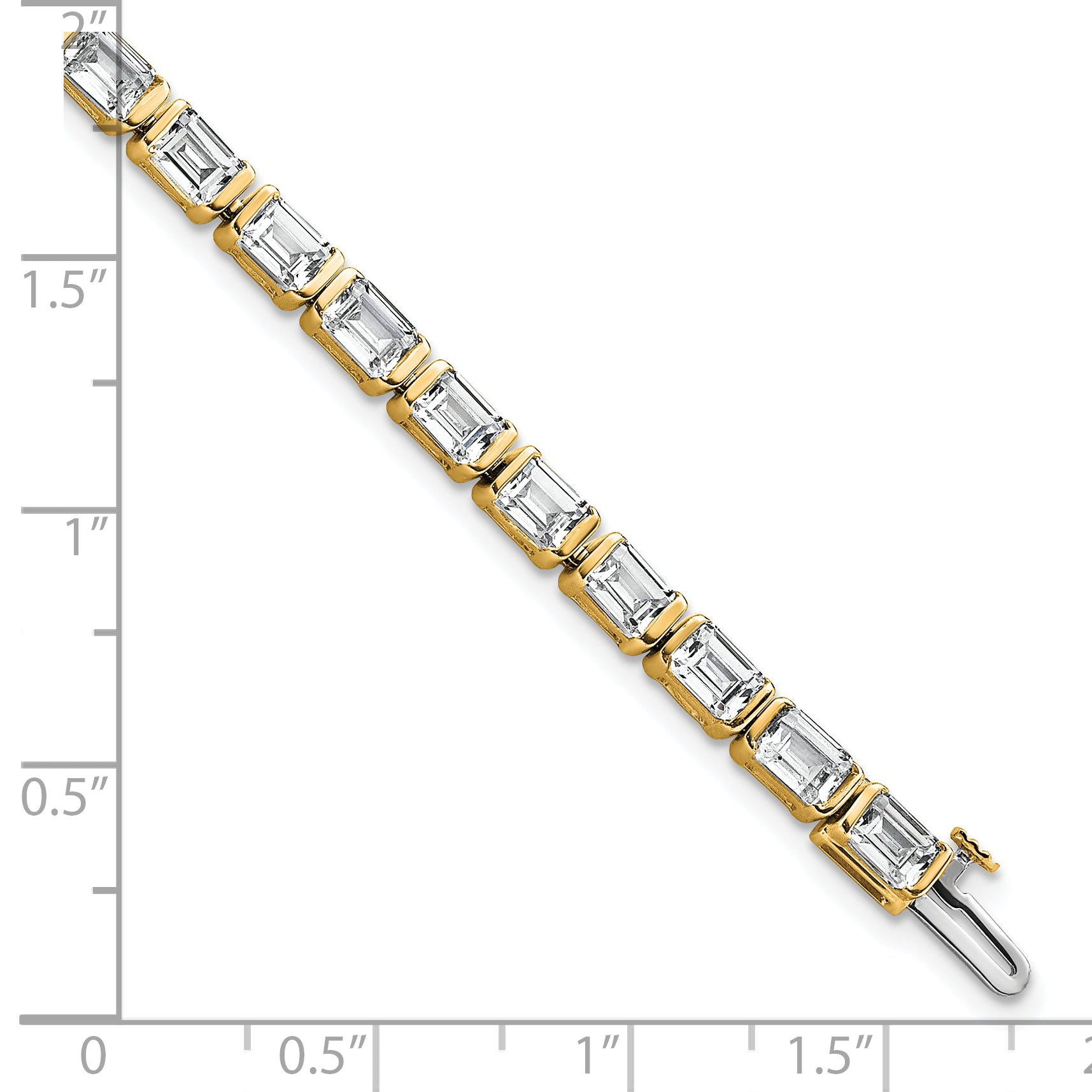 14k 10 carat Lab Grown Diamond VS+ F+ Complete Emerald Bezel Set Tennis Bracelet - Sophia Jewelers