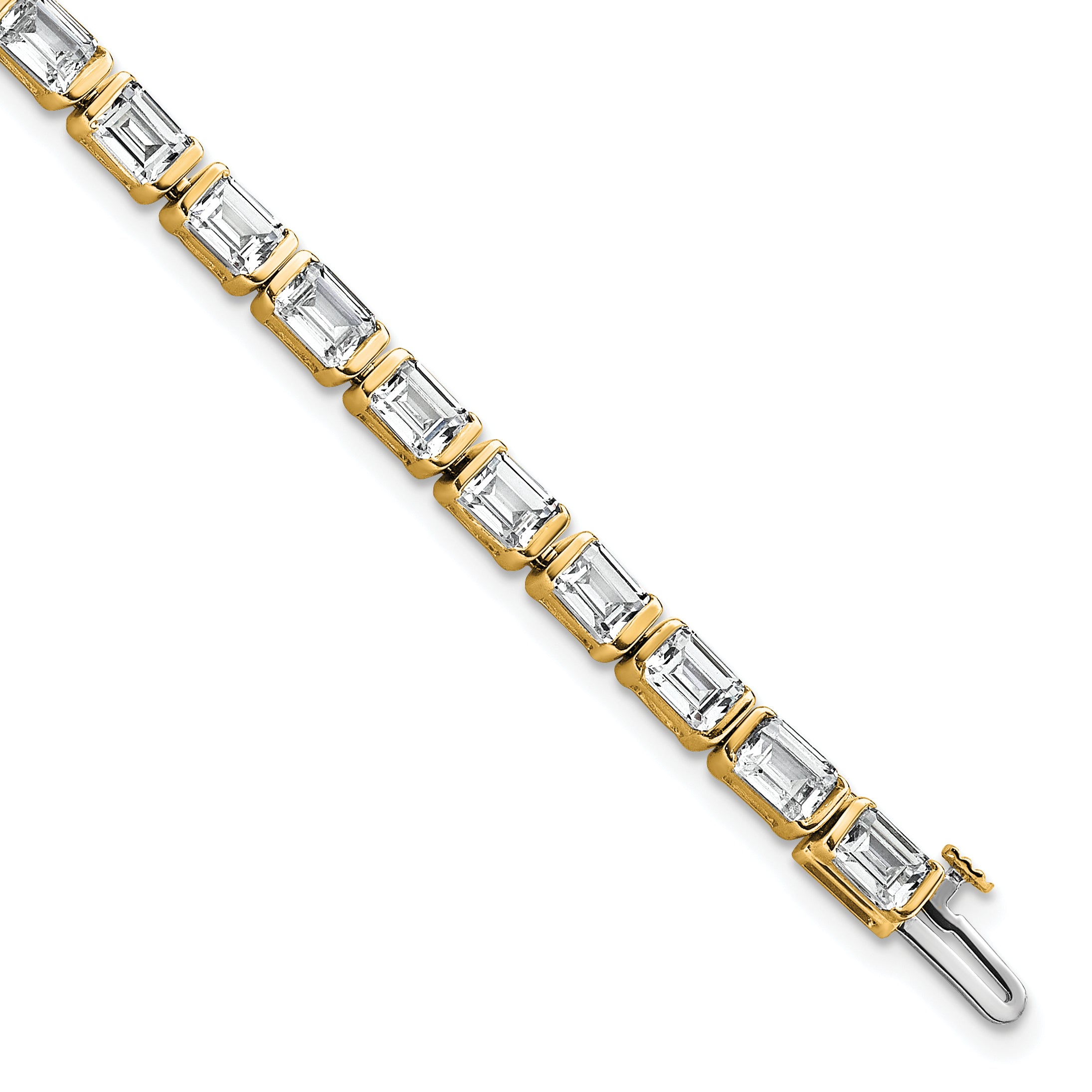 14k 10 carat Certified Lab Grown Diamond VS/SI+ G+ Complete Emerald Bezel Set Tennis Bracelet - Sophia Jewelers Main image