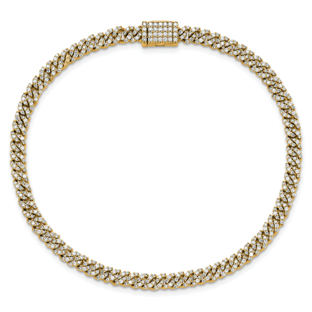 10 Karat 2 carat Lab Grown Diamond VS/SI+ G+ Complete 4mm Pav‚ Cuban Link 8 Bracelet - View 4