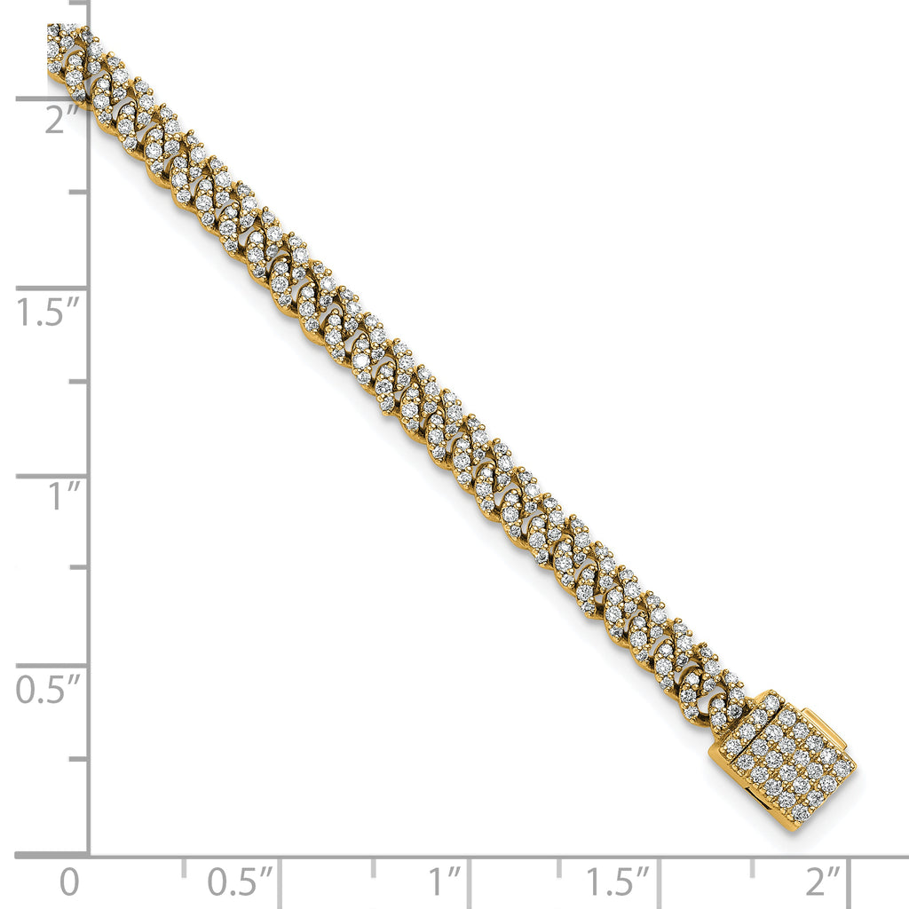 14k 2 carat Lab Grown Diamond VS/SI+ G+ Complete 4mm Pavâ Cuban Link 8 Bracelet - Sophia Jewelers