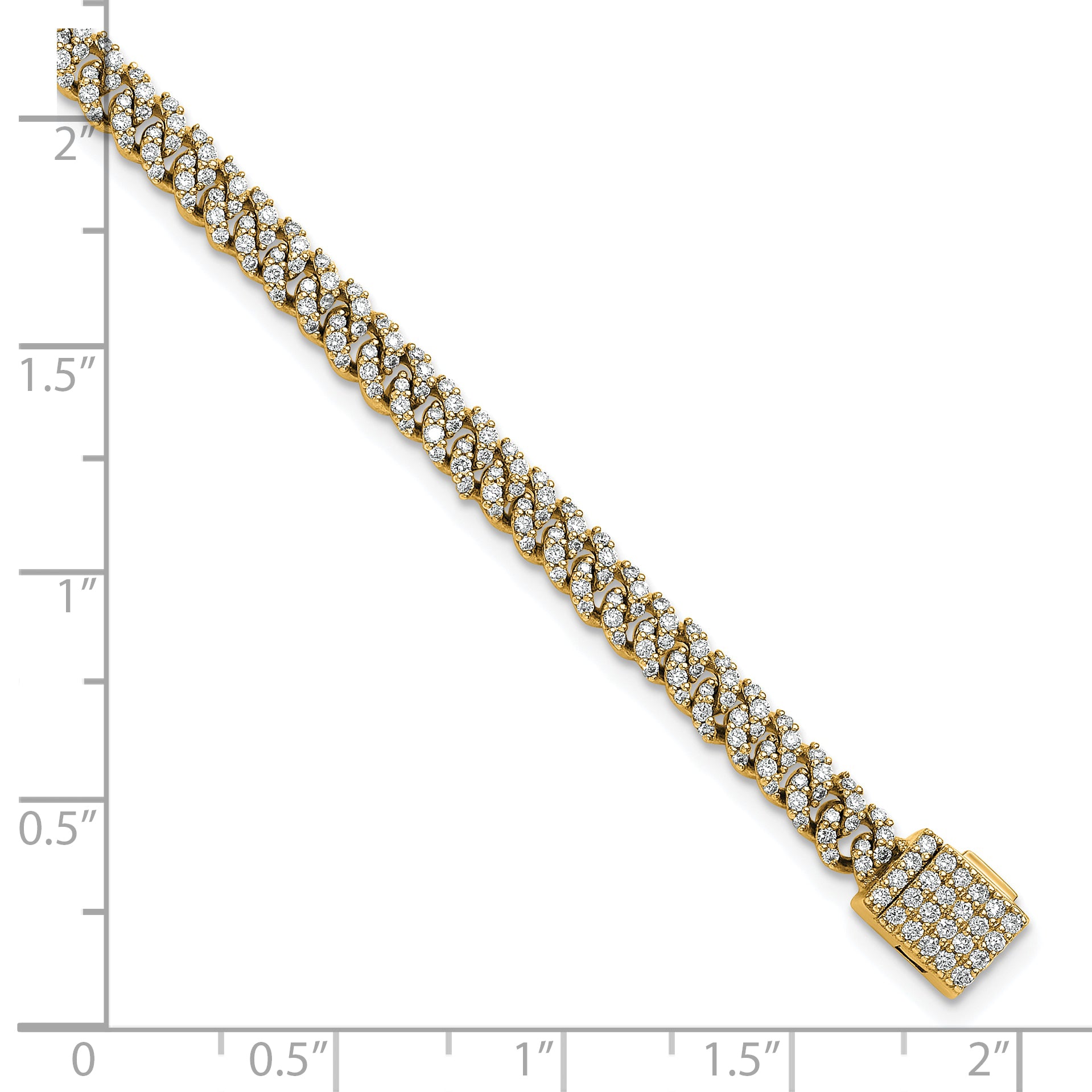 14k 2 carat Lab Grown Diamond VS/SI+ G+ Complete 4mm Pavâ Cuban Link 8 Bracelet - Sophia Jewelers
