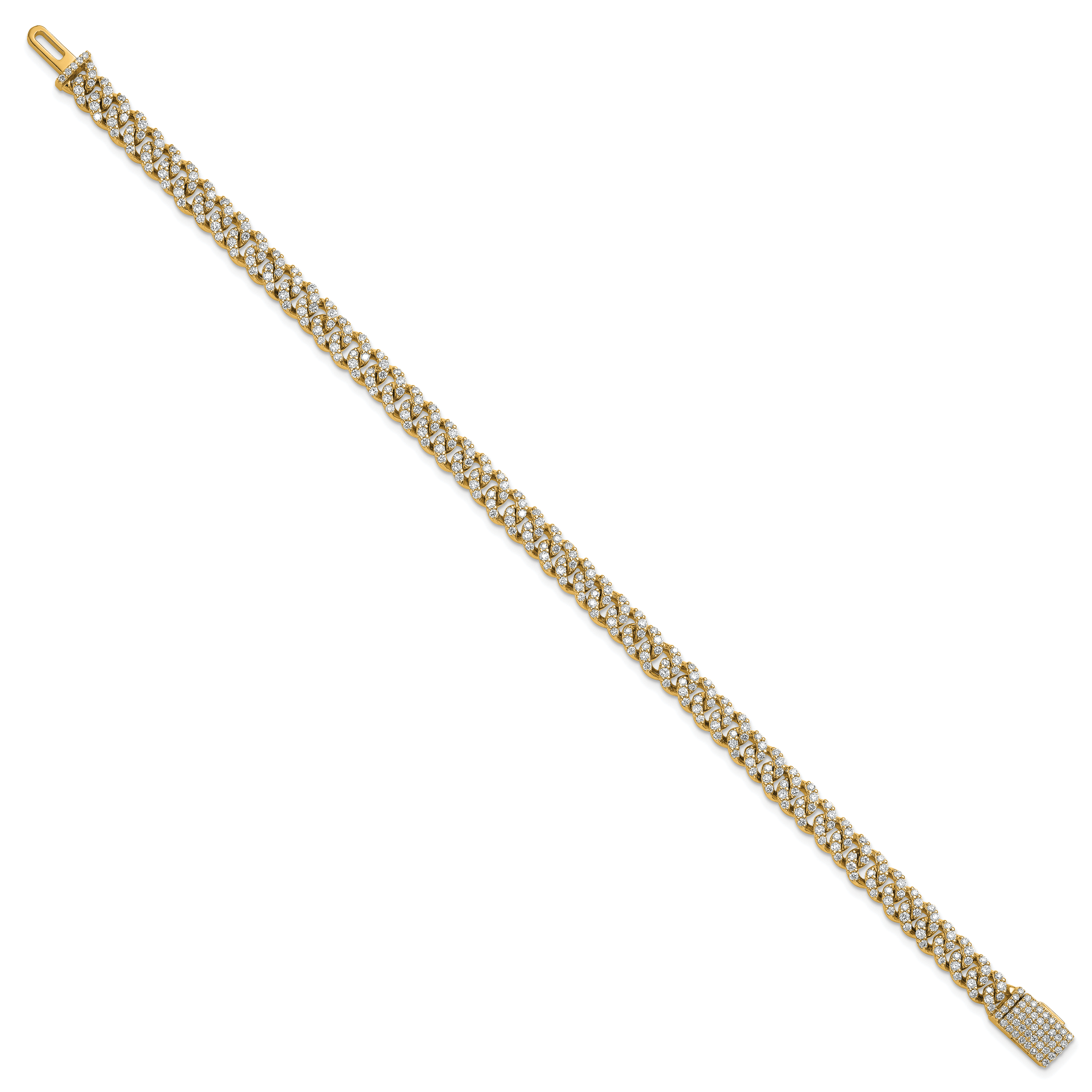 10 Karat 3 1/3 carat Lab Grown Diamond VS+ F+ Complete 4mm Pav‚ Cuban Link 8 Bracelet Secondary image