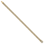 10 Karat 3 1/3 carat Lab Grown Diamond VS+ F+ Complete 4mm Pav‚ Cuban Link 8 Bracelet - View 2