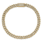 10 Karat 3 1/3 carat Lab Grown Diamond VS+ F+ Complete 4mm Pav‚ Cuban Link 8 Bracelet - View 4