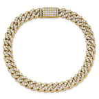 14k 5 carat Lab Grown Diamond VS+ F+ Complete 4mm Pavâ Cuban Link 8 Bracelet - Sophia Jewelers