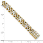 14k 5 carat Lab Grown Diamond VS/SI+ G+ Complete 4mm Pavâ Cuban Link 8 Bracelet - Sophia Jewelers