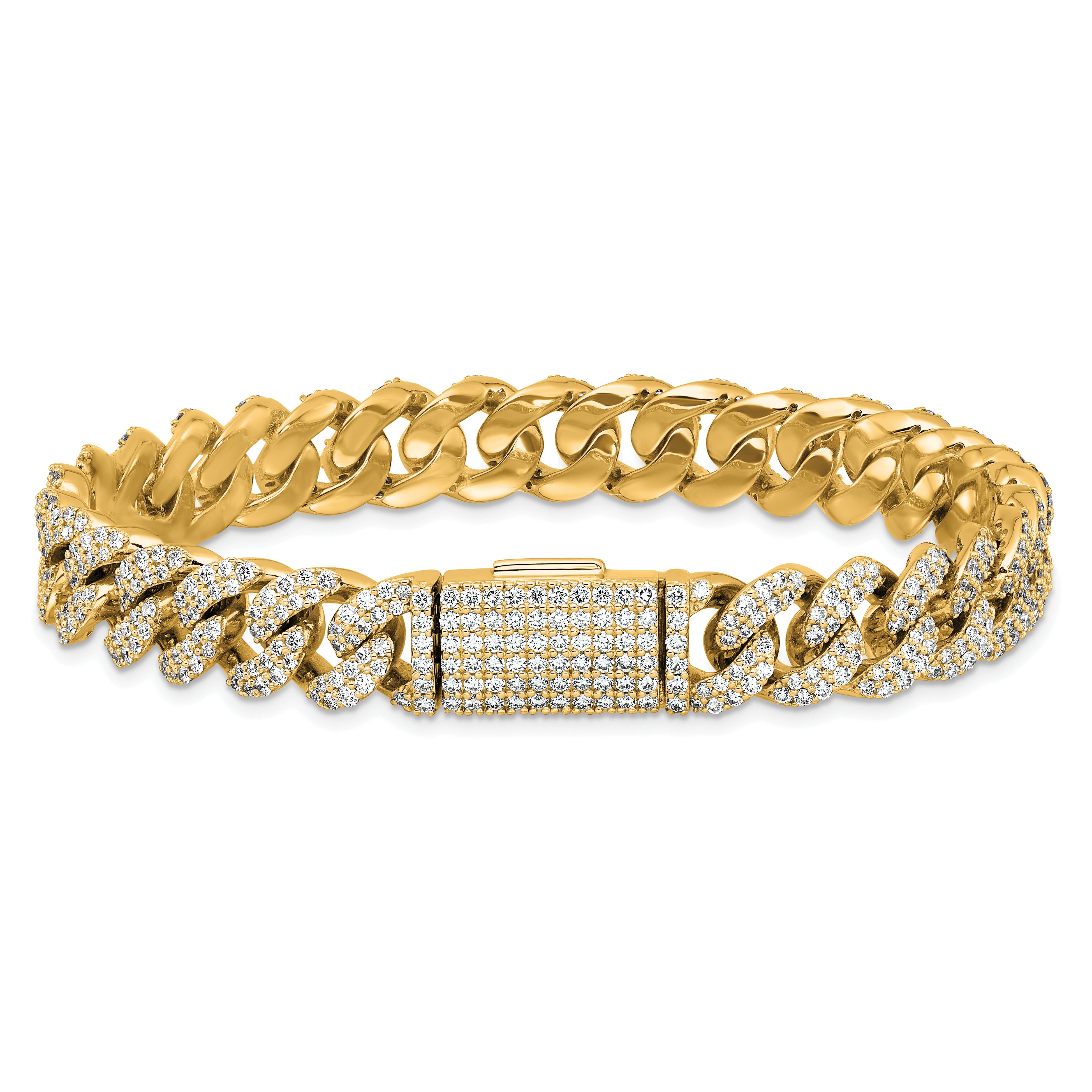 10 Karat 6 1/6 carat Lab Grown Diamond VS+ F+ Complete 4mm Pav‚ Cuban Link 8 Bracelet Secondary image