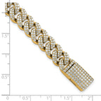 10 Karat 6 1/6 carat Lab Grown Diamond VS/SI+ G+ Complete 4mm Pav‚ Cuban Link 8 Bracelet - View 5