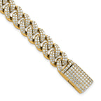 14k 6 1/6 carat Lab Grown Diamond VS/SI+ G+ Complete 4mm Pavâ Cuban Link 8 Bracelet - Sophia Jewelers