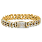 14k 9 1/6 carat Lab Grown Diamond VS/SI+ G+ Complete 4mm Pavâ Cuban Link 8 Bracelet - Sophia Jewelers