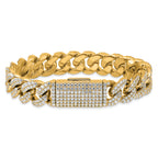 14k 11 3/8 carat Lab Grown Diamond VS/SI+ G+ Complete 4mm Pavâ Cuban Link 8 Bracelet - Sophia Jewelers