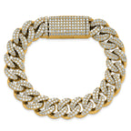14k 11 3/8 carat Lab Grown Diamond VS+ F+ Complete 4mm Pavâ Cuban Link 8 Bracelet - Sophia Jewelers
