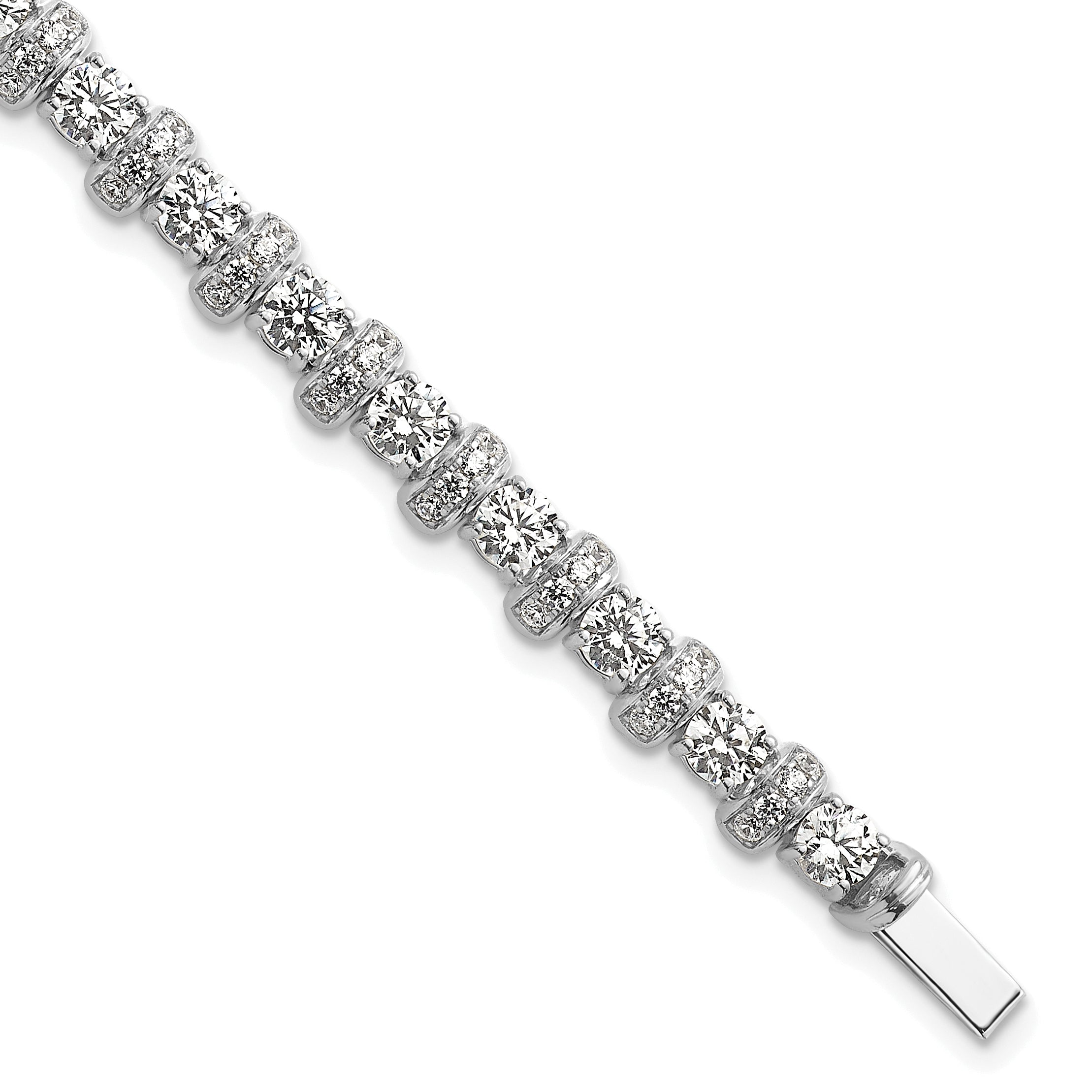 14k White Gold 7 3/4 carat Lab Grown Diamond VS+ F+ Complete Fashion Tennis Bracelet Main image