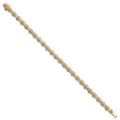 14k 7 3/4 carat Lab Grown Diamond VS+ F+ Complete Fashion Tennis Bracelet