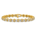 14k 7 3/4 carat Lab Grown Diamond VS+ F+ Complete Fashion Tennis Bracelet