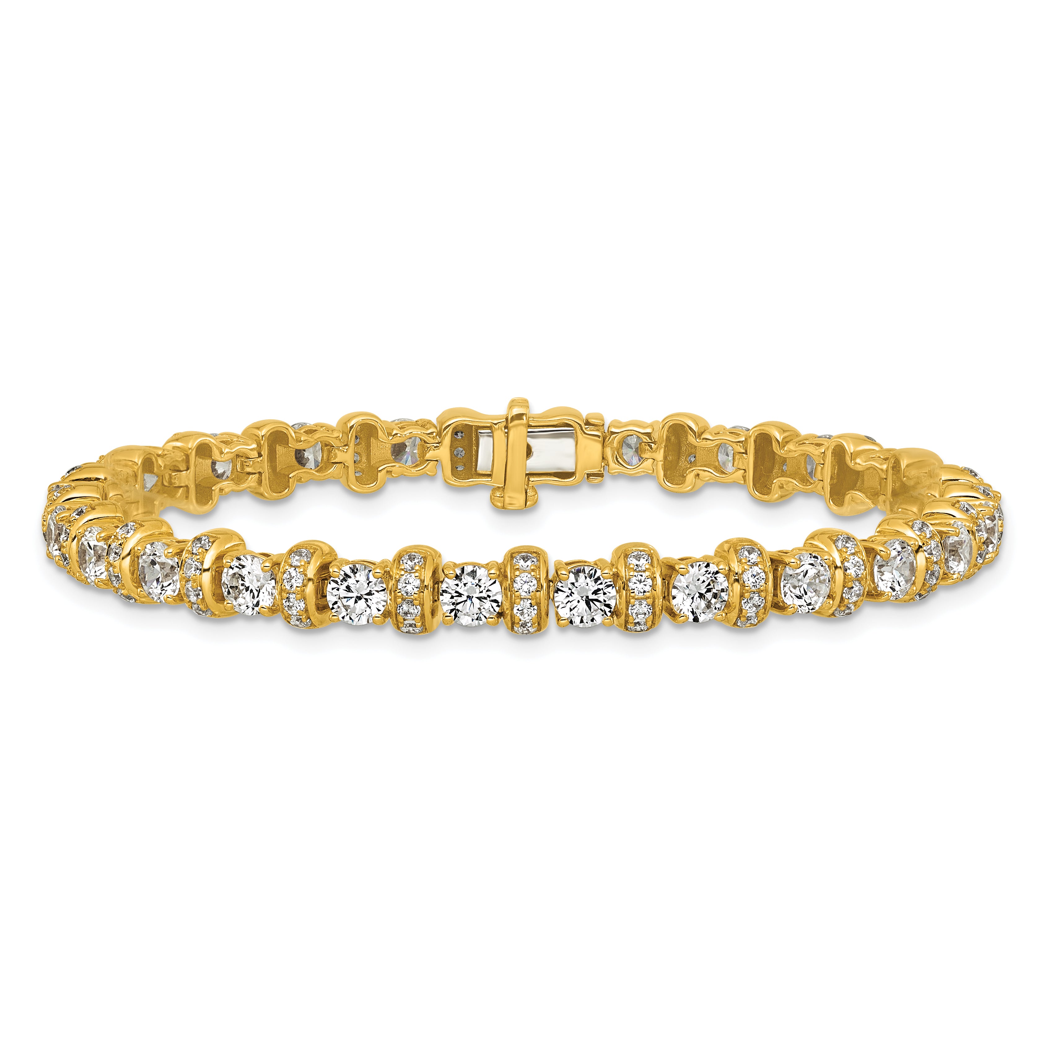 14k 7 3/4 carat Lab Grown Diamond VS+ F+ Complete Fashion Tennis Bracelet