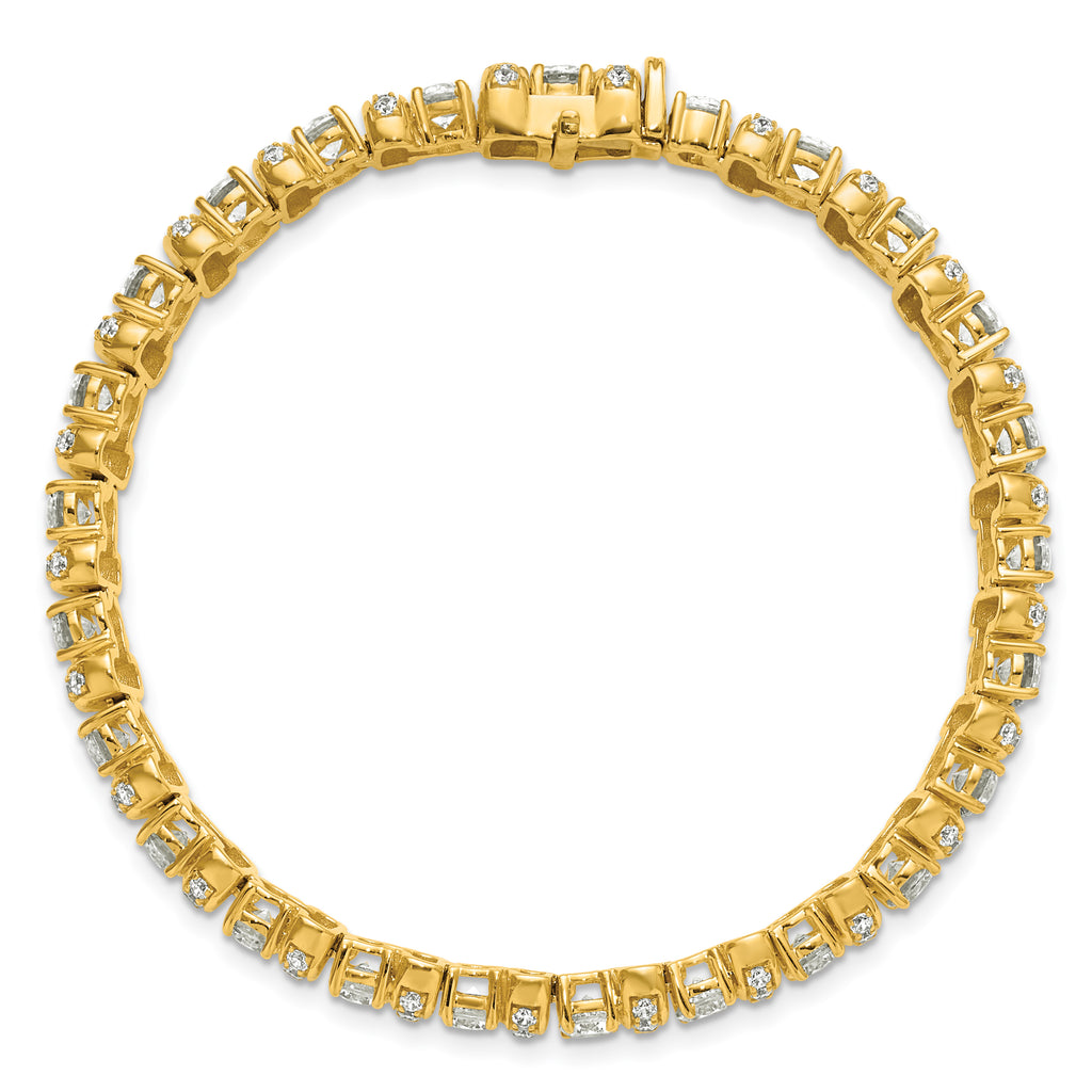 14k 7 3/4 carat Lab Grown Diamond VS+ F+ Complete Fashion Tennis Bracelet