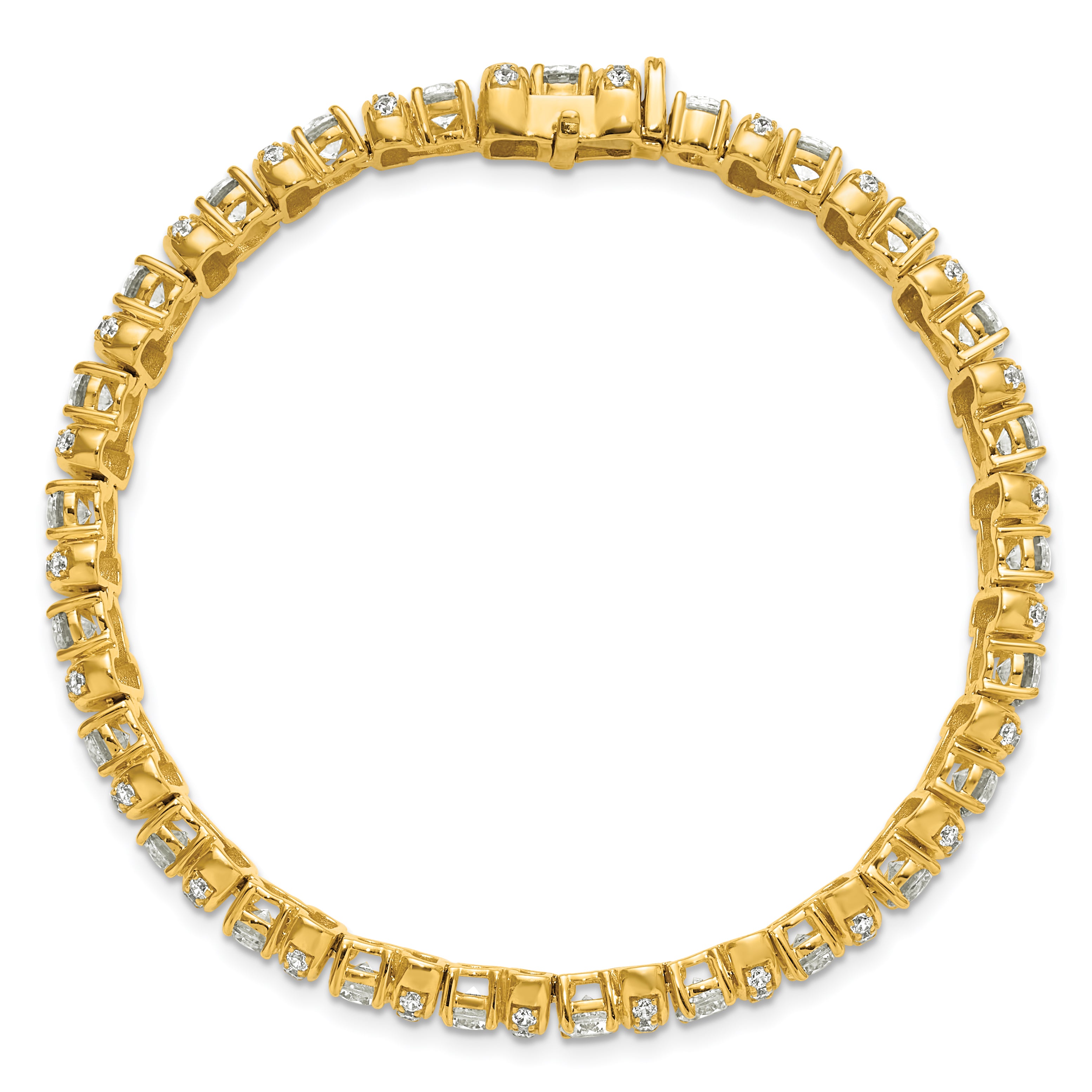 14k 7 3/4 carat Lab Grown Diamond VS+ F+ Complete Fashion Tennis Bracelet