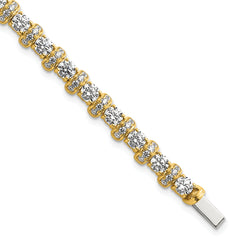 14k 7 3/4 carat Lab Grown Diamond VS+ F+ Complete Fashion Tennis Bracelet