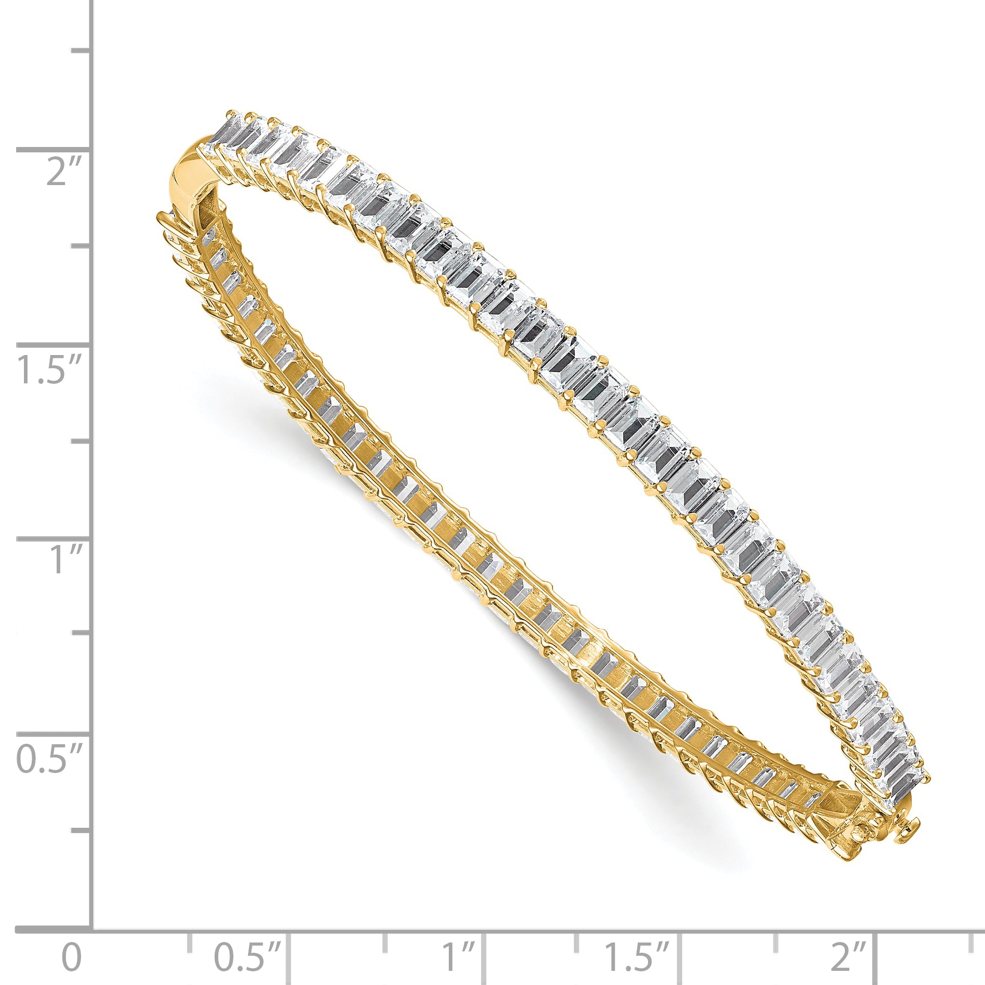 True Origin 14K Yellow Gold 6 1/2 carat Lab Grown Diamond VS+ F+ 7.5 in Complete Bangle