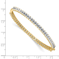 True Origin 14K Yellow Gold 6 1/2 carat Lab Grown Diamond VS+ F+ 7.5 in Complete Bangle