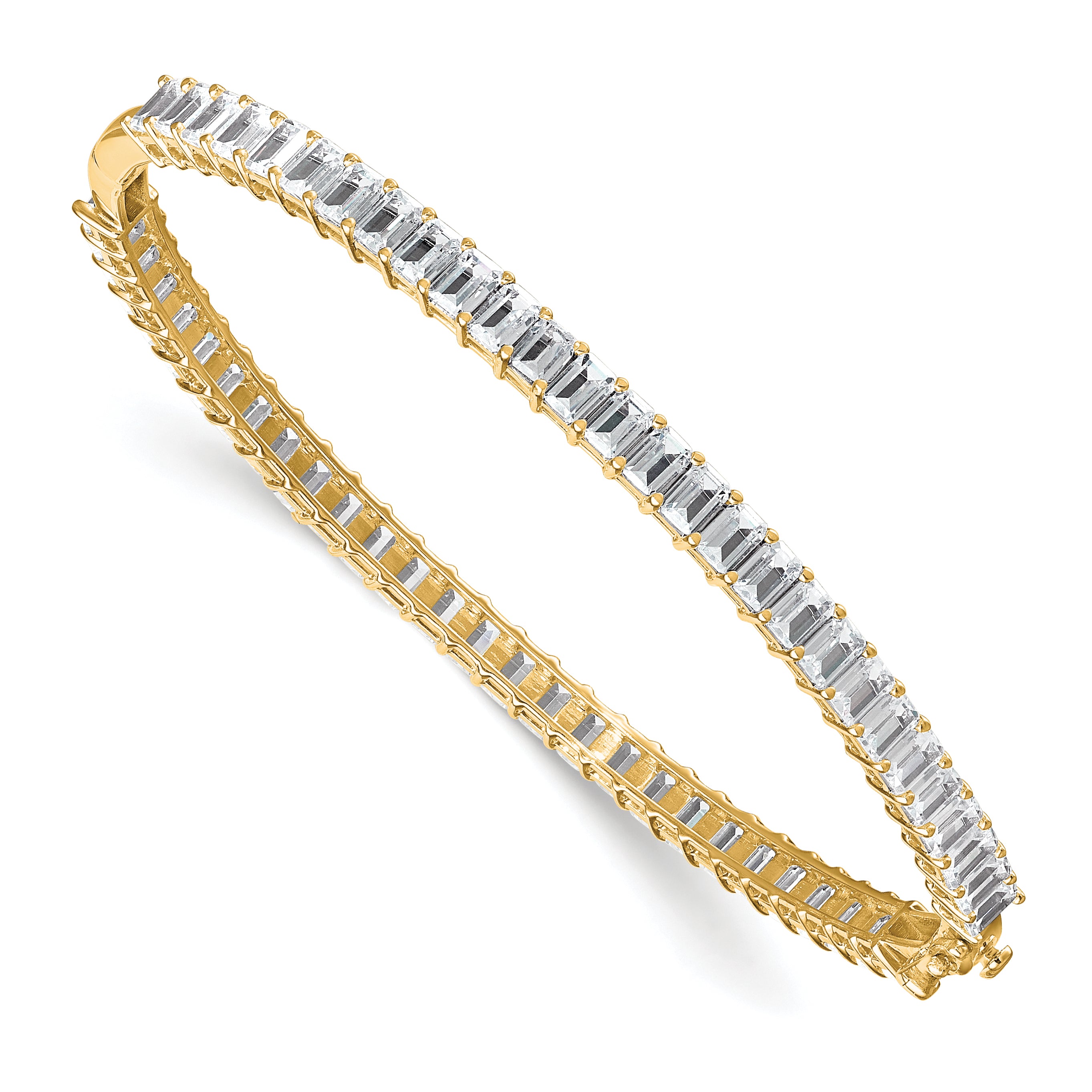 True Origin 14K Yellow Gold 6 1/2 carat Lab Grown Diamond VS+ F+ 7.5 in Complete Bangle