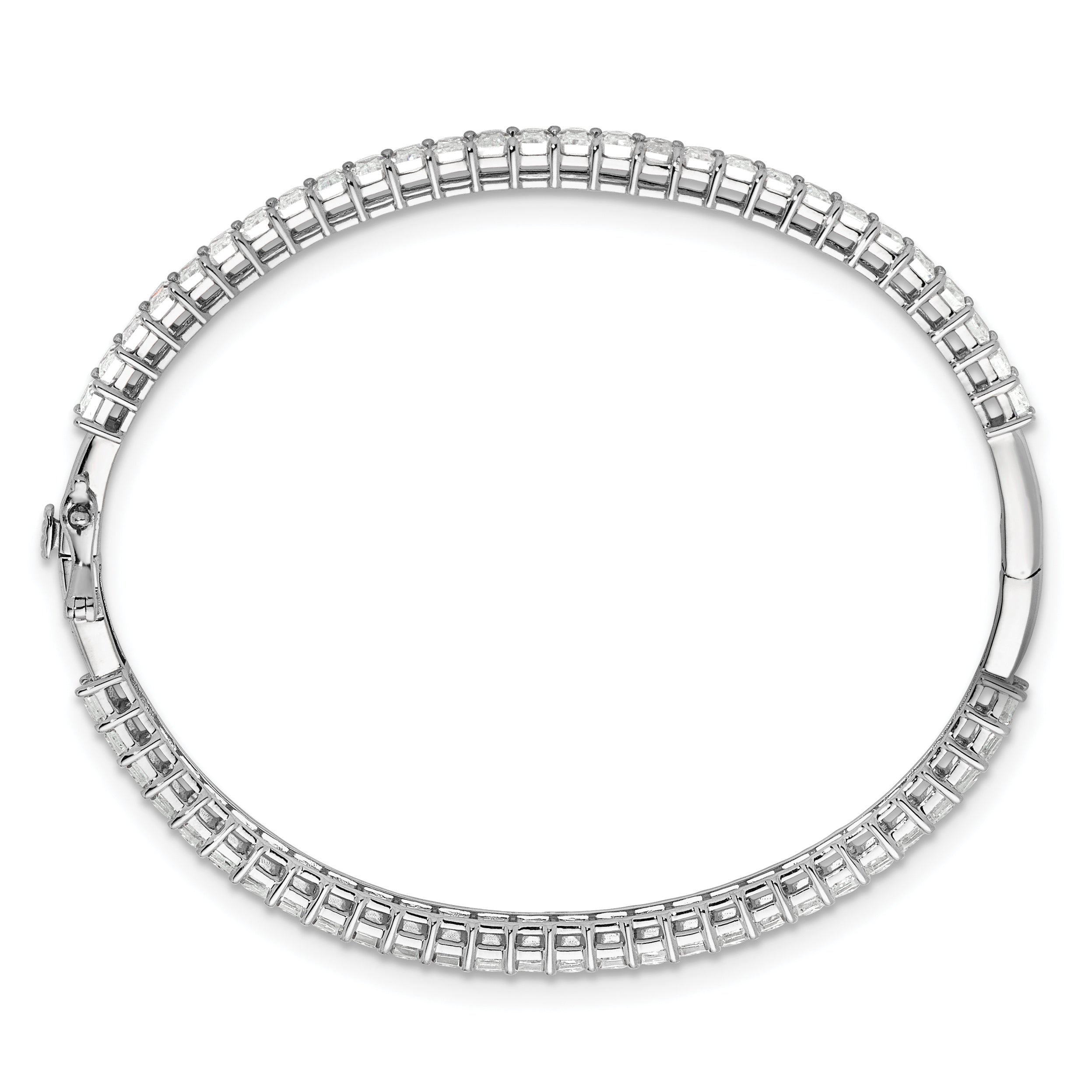 True Origin 14k White Gold 6 1/2 carat Lab Grown Diamond VS+ F+ 7.5 inch Bangle