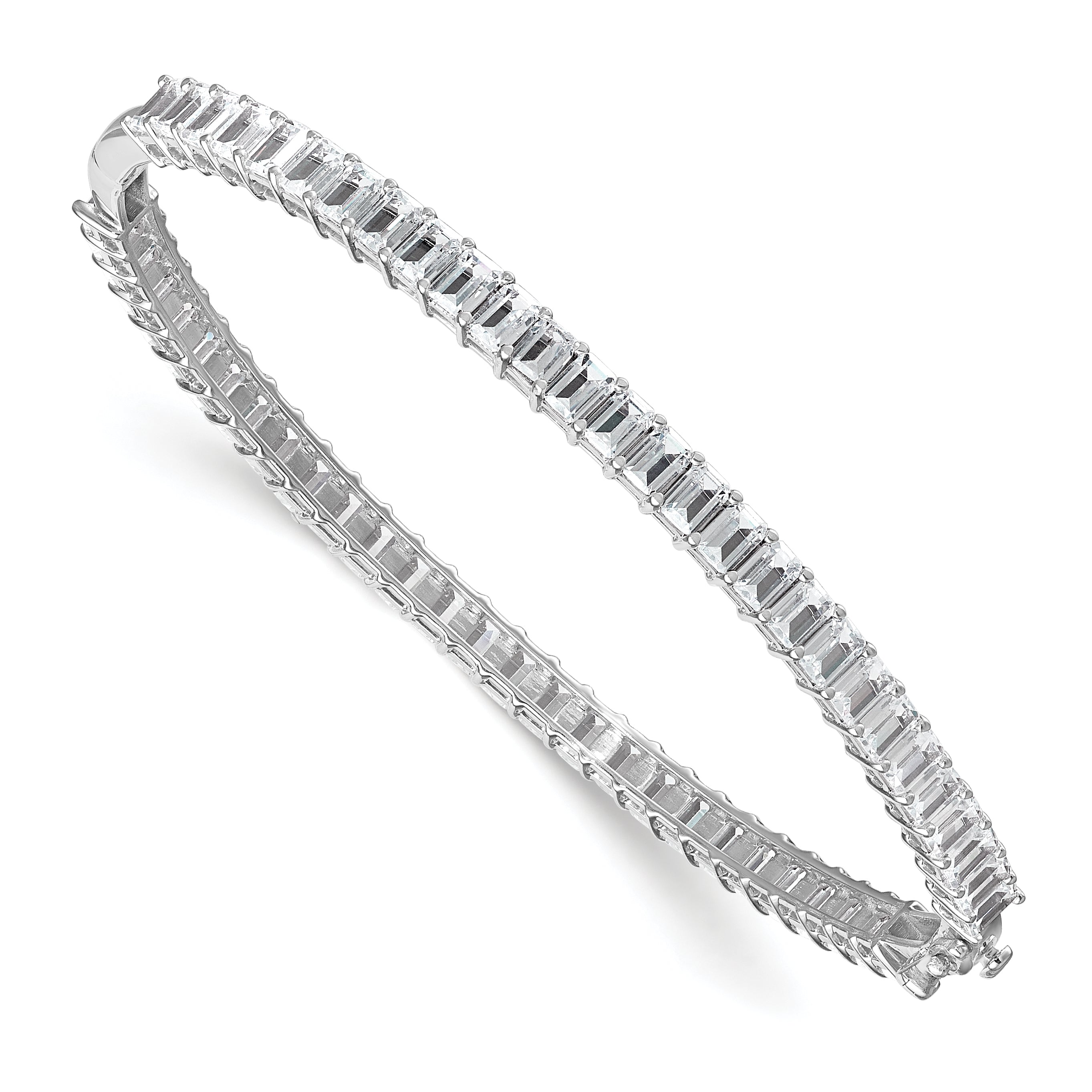 True Origin 14K White Gold 6 1/2 carat Lab Grown Diamond VS+ F+ 7.5 in Complete Bangle Main image