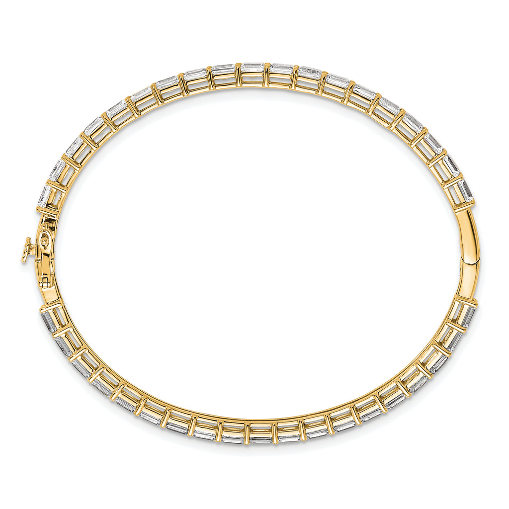 True Origin 14K Yellow Gold 7 5/8 carat Lab Grown Diamond VS+ F+ 7.5 in Complete Bangle