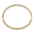 True Origin 14K Yellow Gold 7 5/8 carat Lab Grown Diamond VS+ F+ 7.5 in Complete Bangle