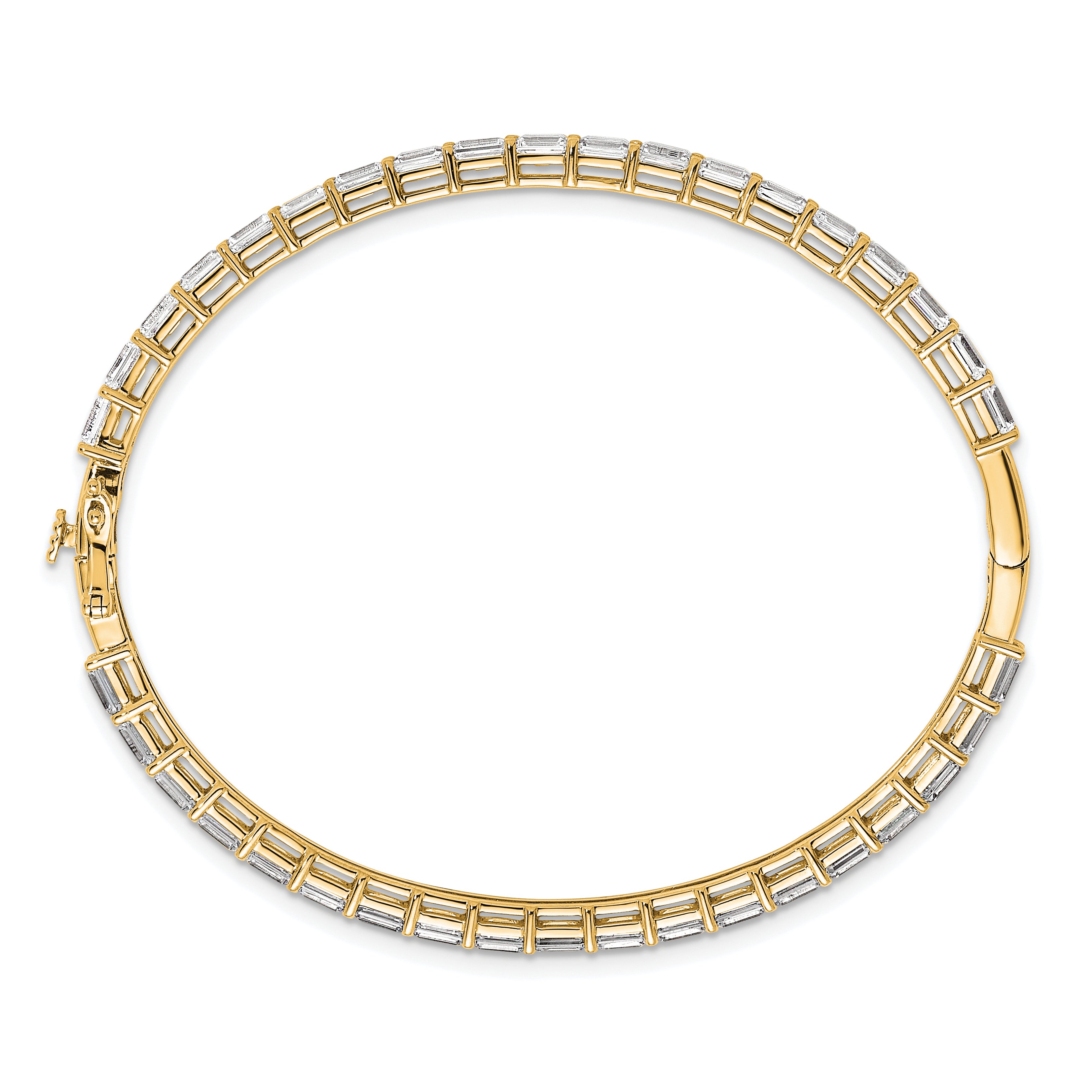 True Origin 14K Yellow Gold 7 5/8 carat Lab Grown Diamond VS+ F+ 7.5 in Complete Bangle