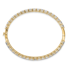 True Origin 14k 7 5/8 carat Lab Grown Diamond VS+ F+ 7.5 inch Bangle