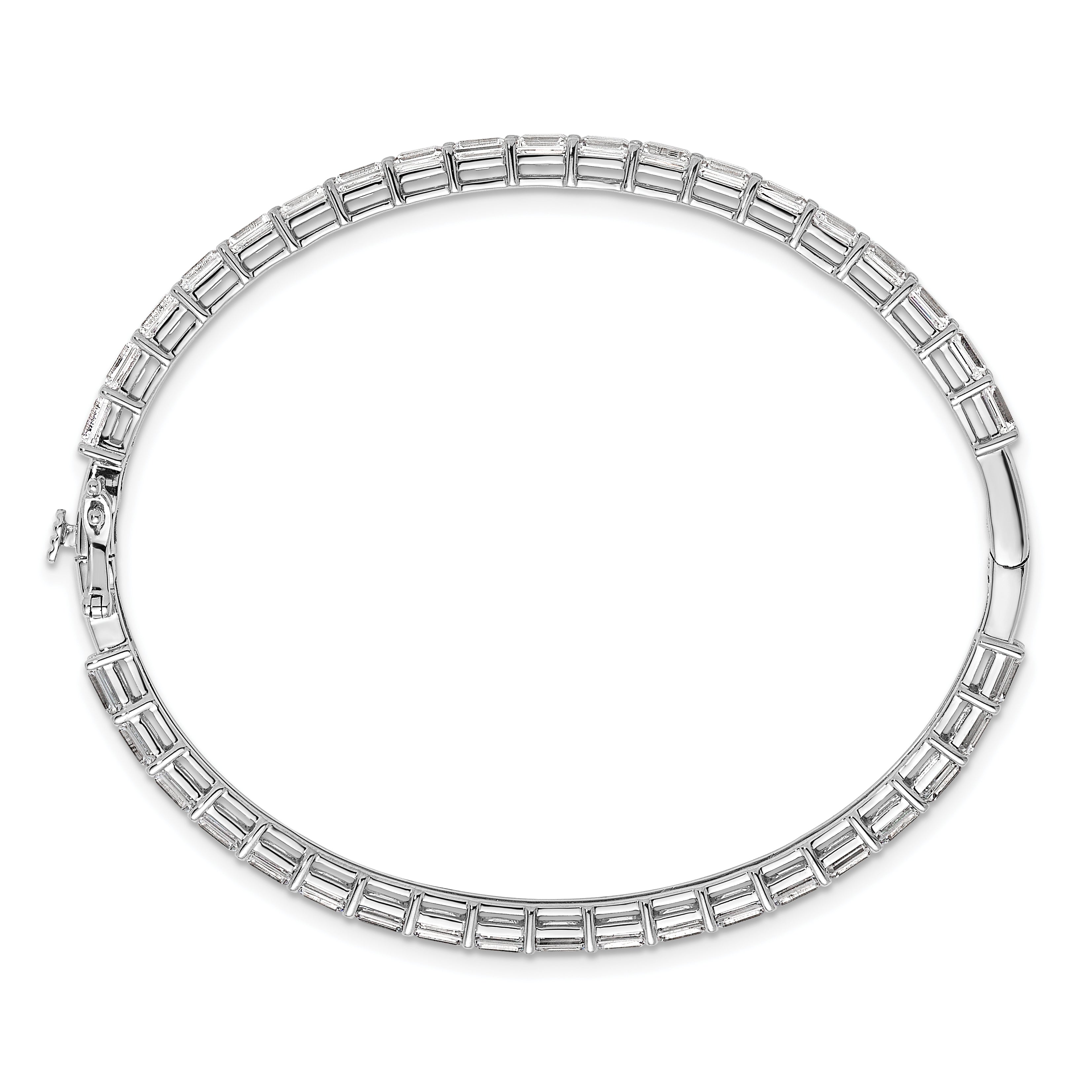 True Origin 14K White Gold 7 5/8 carat Lab Grown Diamond VS+ F+ 7.5 in Complete Bangle