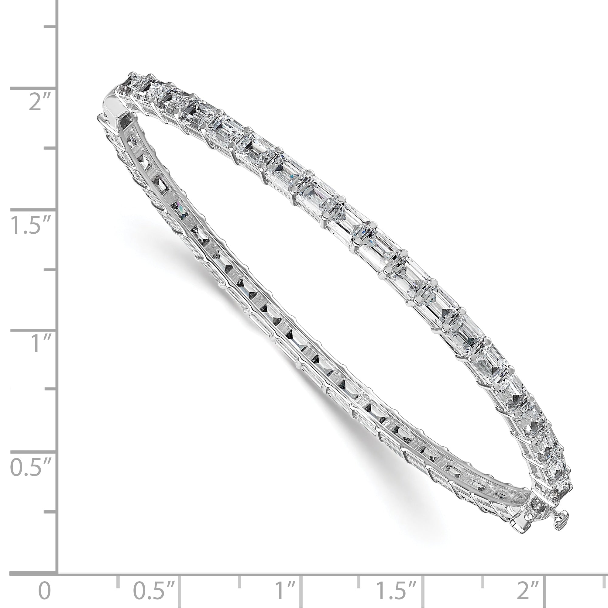 True Origin 14k White Gold 7 5/8 carat Lab Grown Diamond VS+ F+ 7.5 inch Bangle