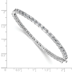 True Origin 14k White Gold 7 5/8 carat Lab Grown Diamond VS+ F+ 7.5 inch Bangle