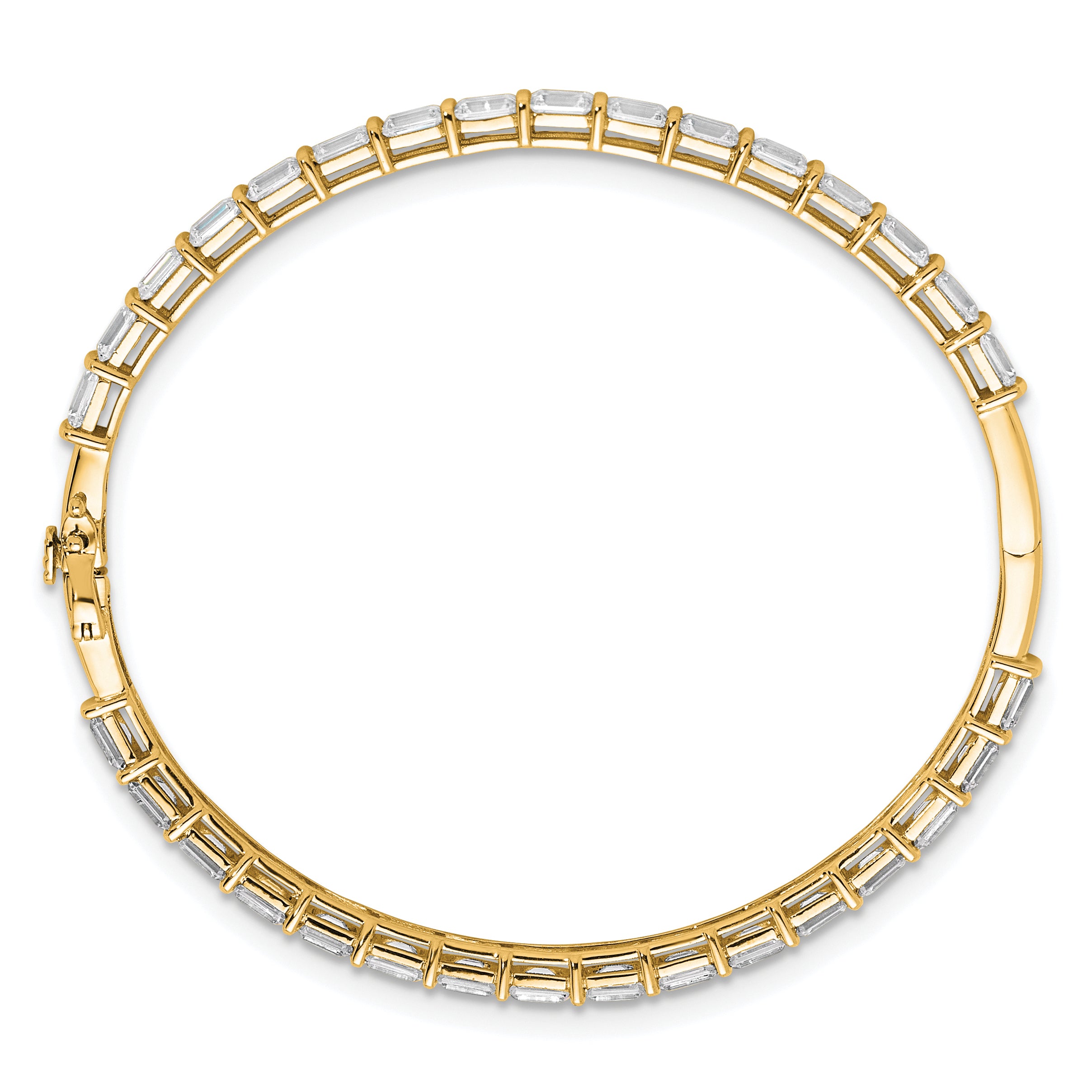 True Origin 14K Yellow Gold 7 5/8 carat Lab Grown Diamond VS+ F+ 7.5 in Complete Bangle Secondary image