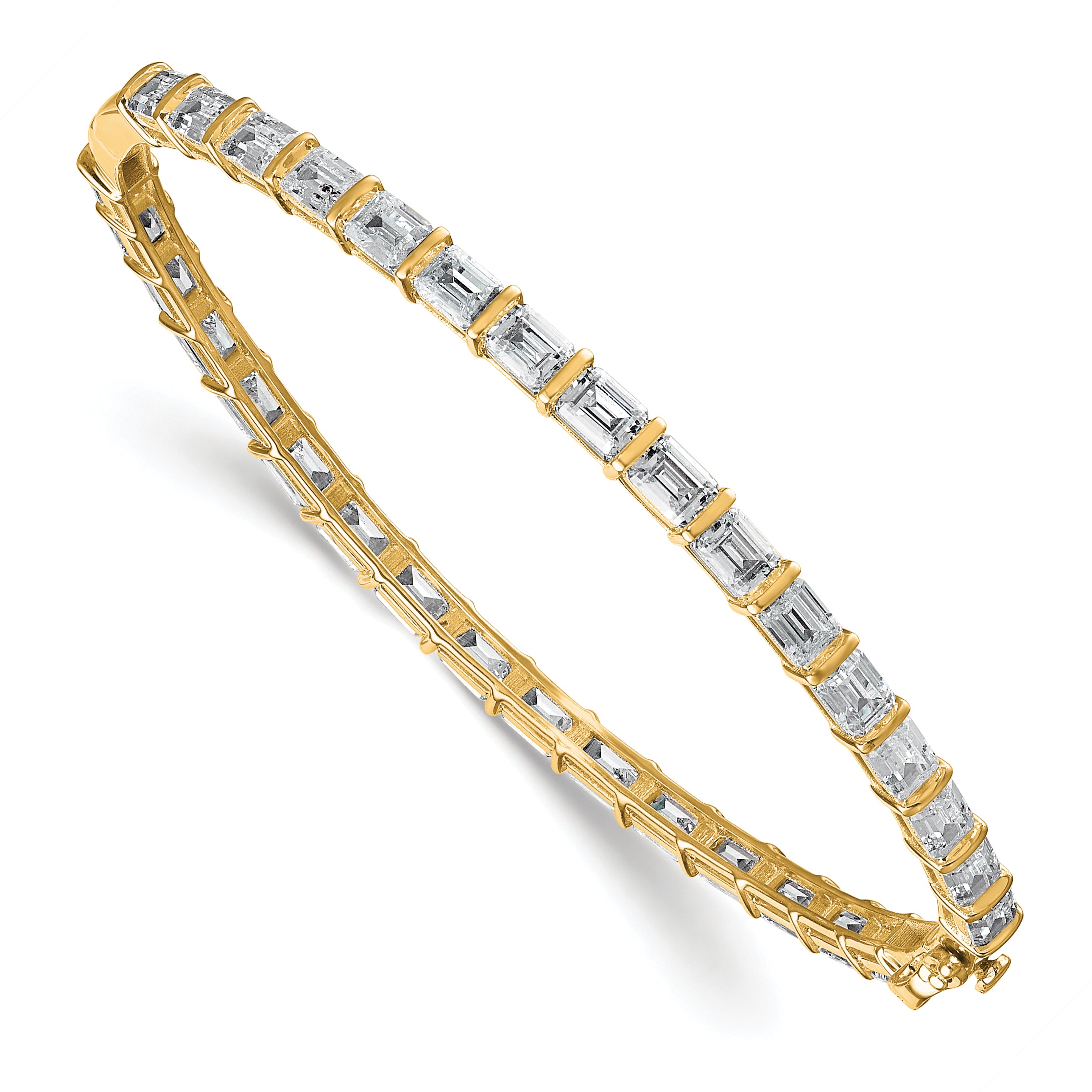 True Origin 14K Yellow Gold 7 5/8 carat Lab Grown Diamond VS+ F+ 7.5 in Complete Bangle Main image