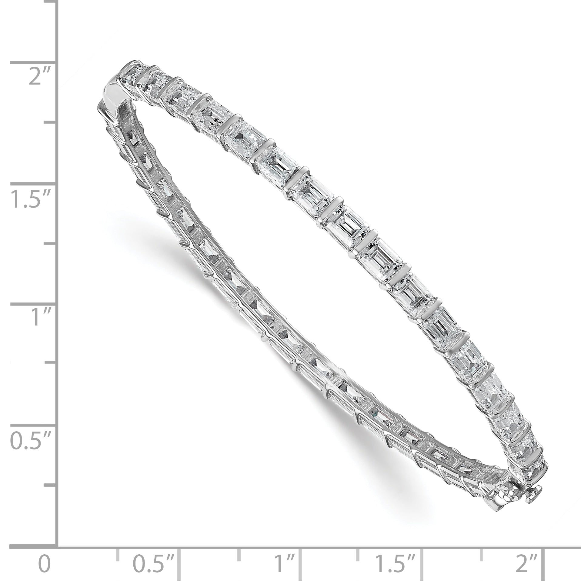 True Origin 14k White Gold 7 5/8 carat Lab Grown Diamond VS+ F+ 7.5 inch Bangle