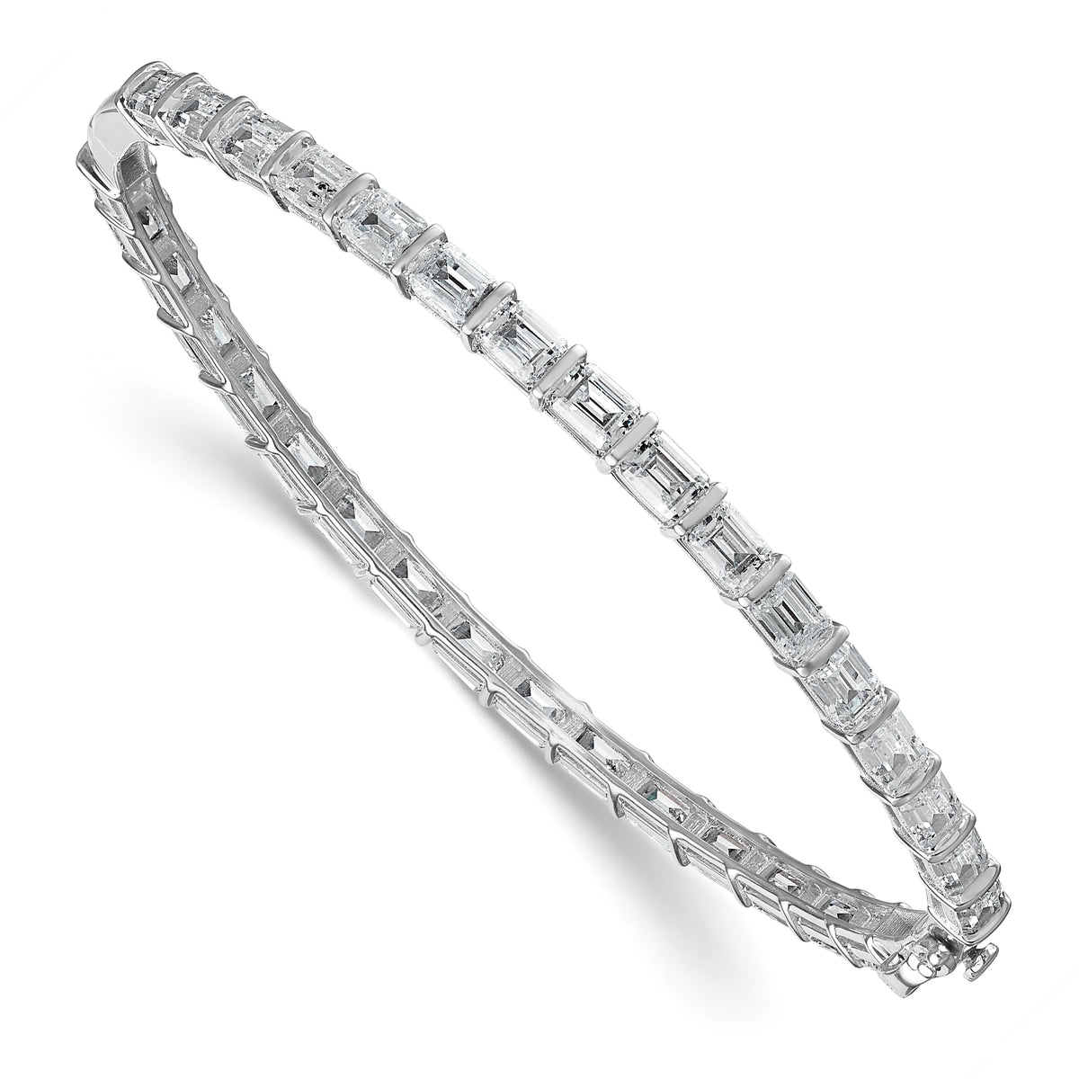 True Origin 14k White Gold 7 5/8 carat Lab Grown Diamond VS+ F+ 7.5 inch Bangle