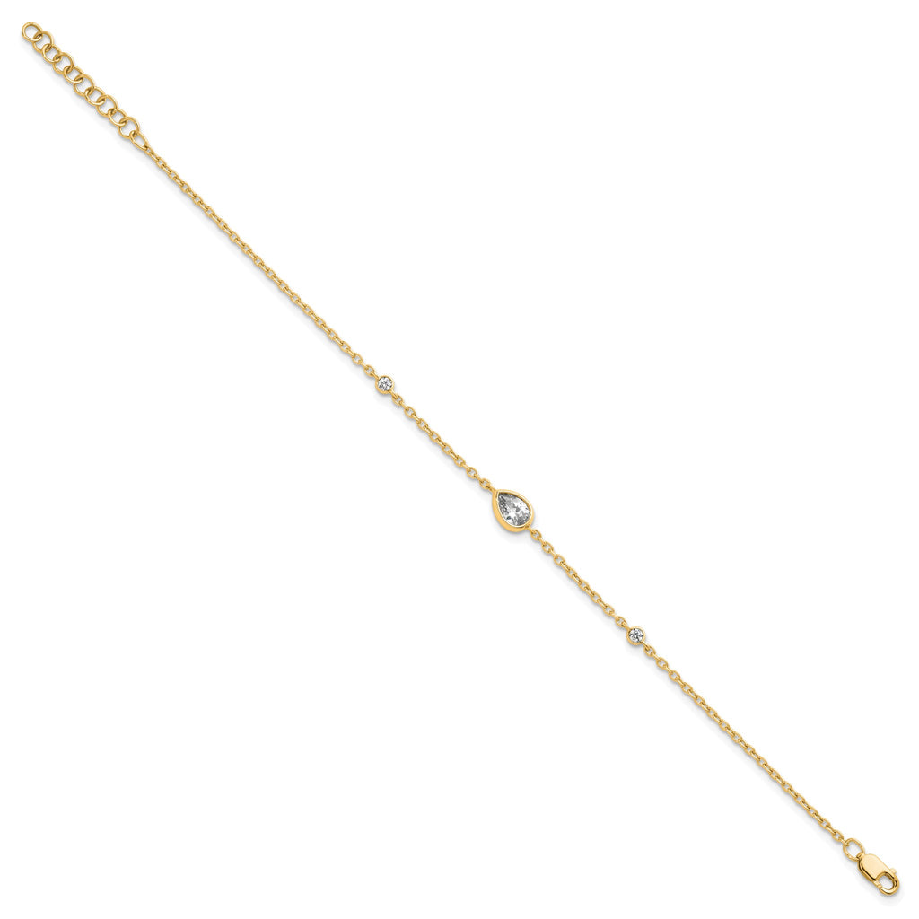 Lab-Grown Diamond Bracelet in 14K Yellow Gold, 5.66mm (3/8 ct. tw.), 6.5 Inch - Sophia Jewelers