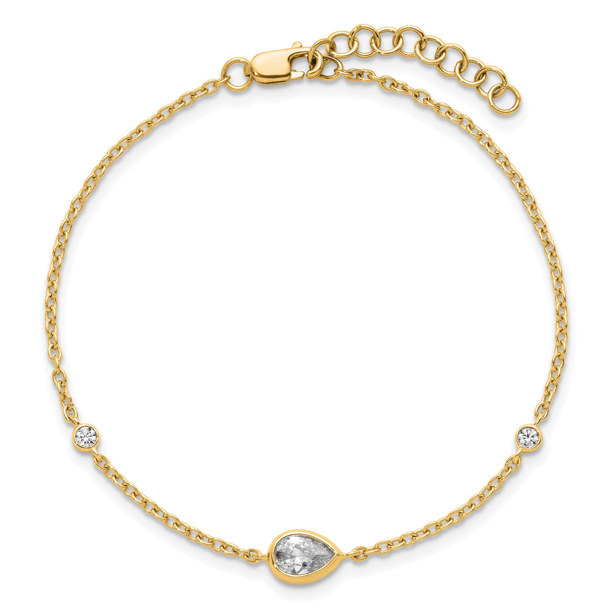 Lab-Grown Diamond Bracelet in 14K Yellow Gold, 5.66mm (3/8 ct. tw.), 6.5 Inch - Sophia Jewelers